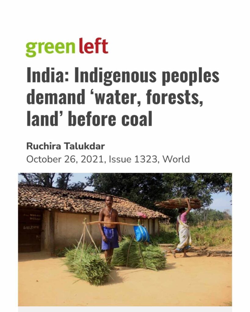 India: Indigenous peoples demand ‘water, forests, land’, before coal