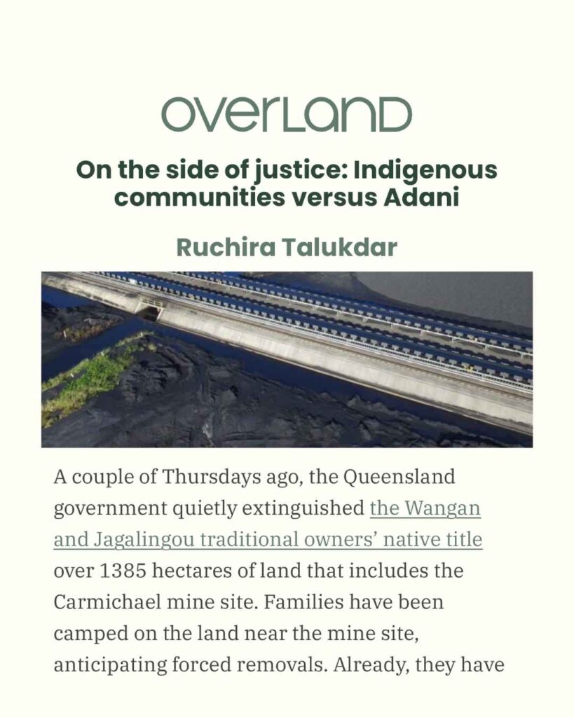 On the side of justice: Indigenous communities versus Adani